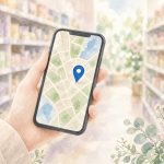 子供が店舗内でいなくなったときのGPS、airtag活用法と探し方 お見せの中でGPSの位置を確認しているイラスト