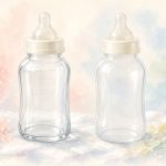 ガラス哺乳瓶とプラスチック哺乳瓶の違い〜実体験で比較してみた〜 ガラス製とプラスチック製の哺乳瓶のイラスト